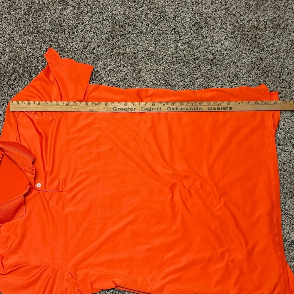 RLX‎ Ralph Lauren Orange Polo Shirt Men's L Side Slits Golf